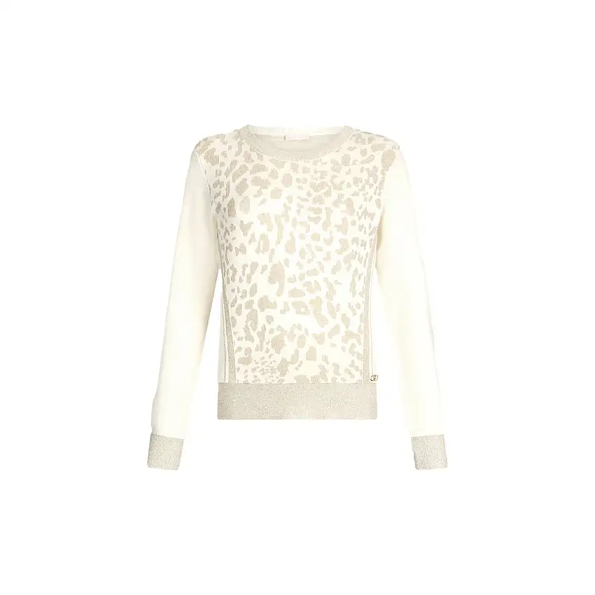 Maglia Donna girocollo dettagli animalier