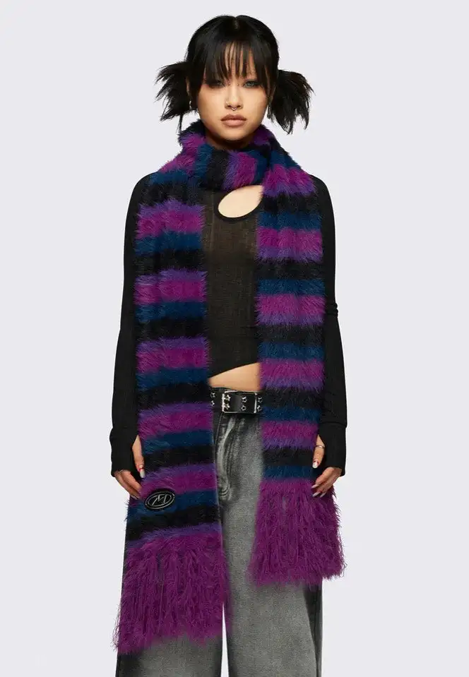 Minga London - Lola Striped Black - Sciarpa