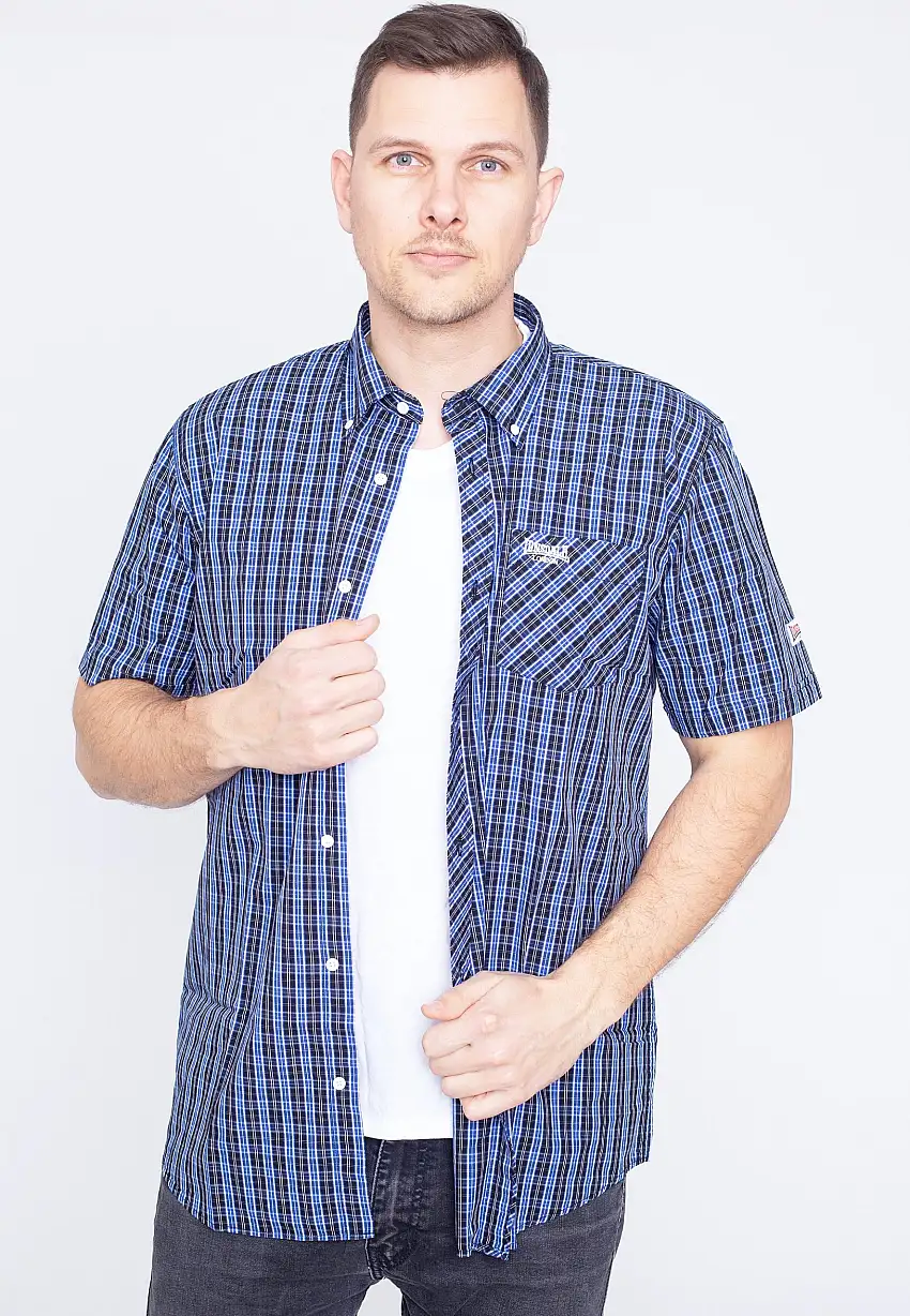 Lonsdale - Brixworth Blue/White/Black - Camicia