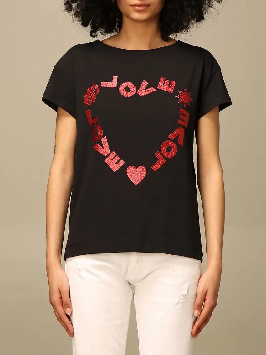 T-shirt Donna con stampa a cuore