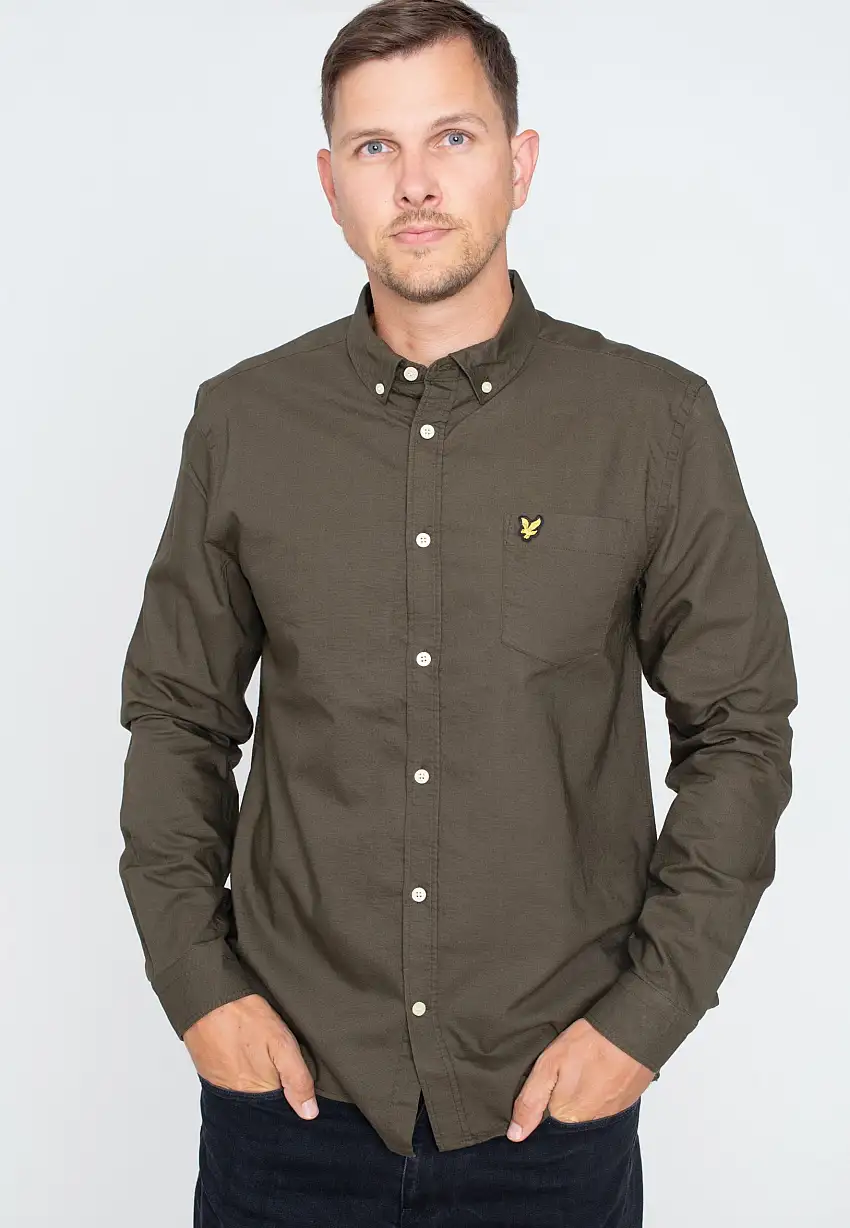 Lyle & Scott - Regular Fit Light Weight Oxford Olive - Camicia