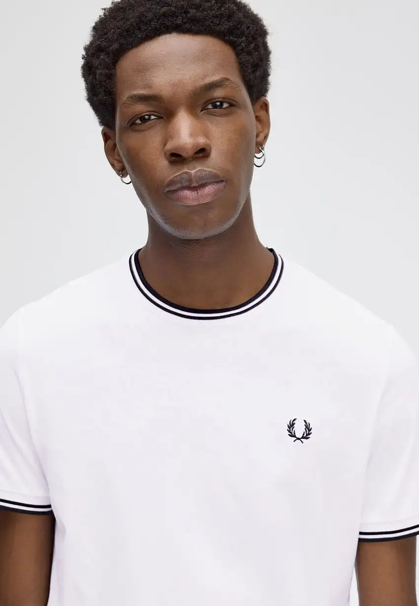 Fred Perry - Twin Tipped White - T-Shirt