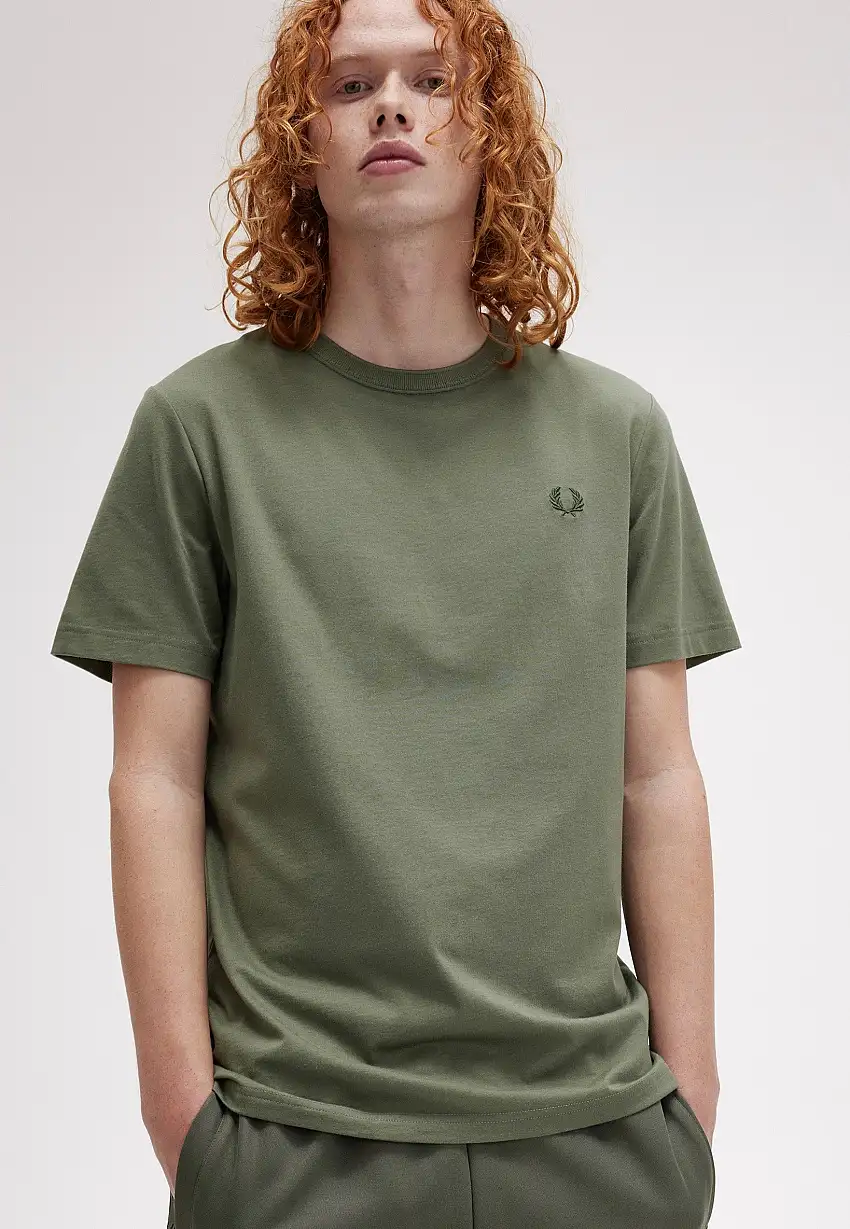 Fred Perry - Crew Neck Laurel Wreath Green/Night Green - T-Shirt