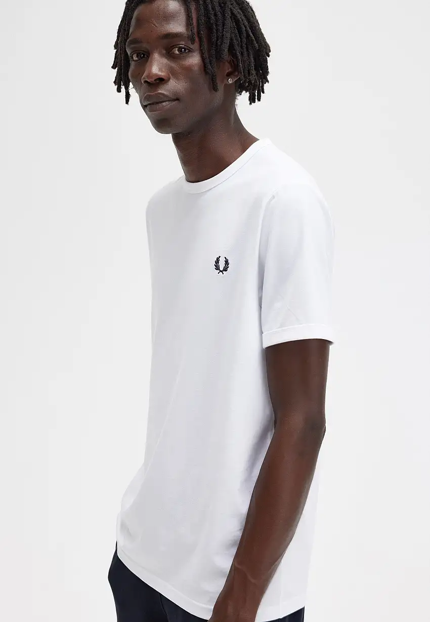 Fred Perry - Ringer White - T-Shirt