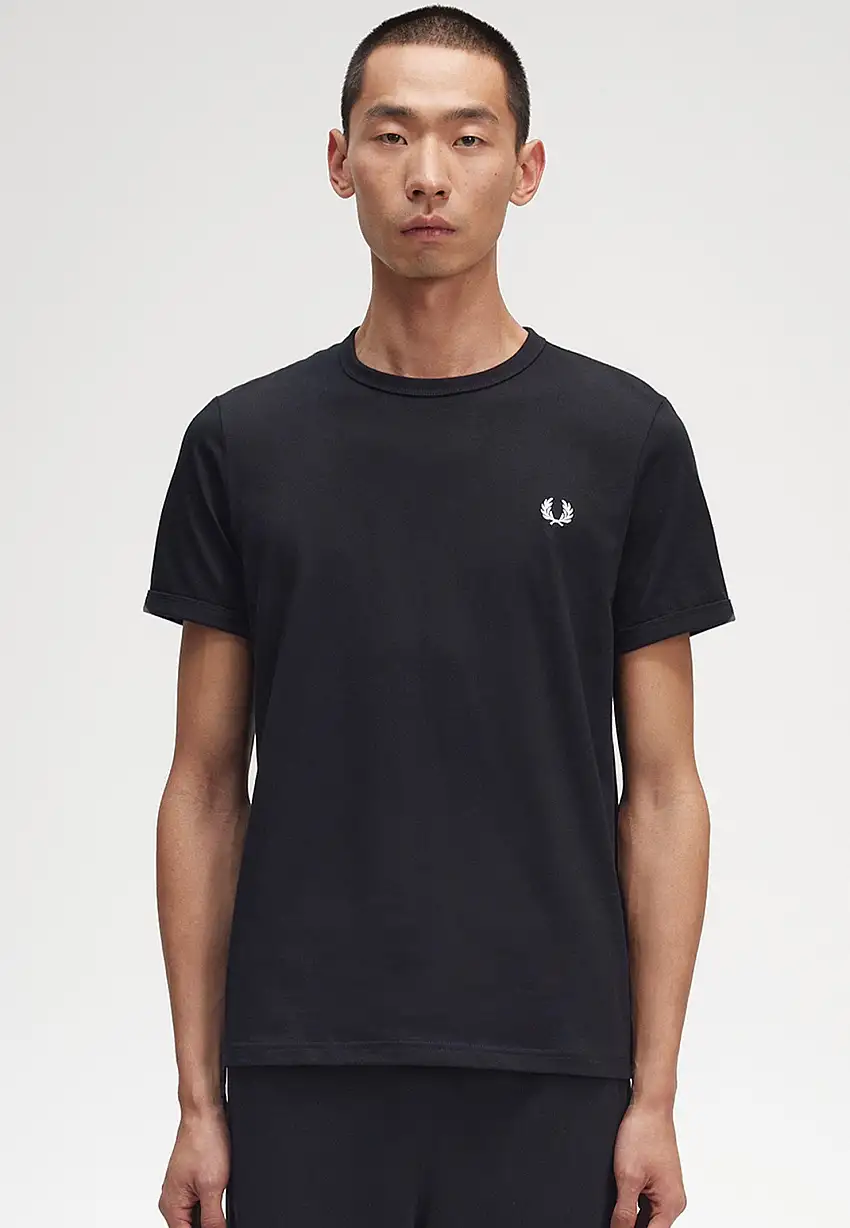 Fred Perry - Ringer Black - T-Shirt