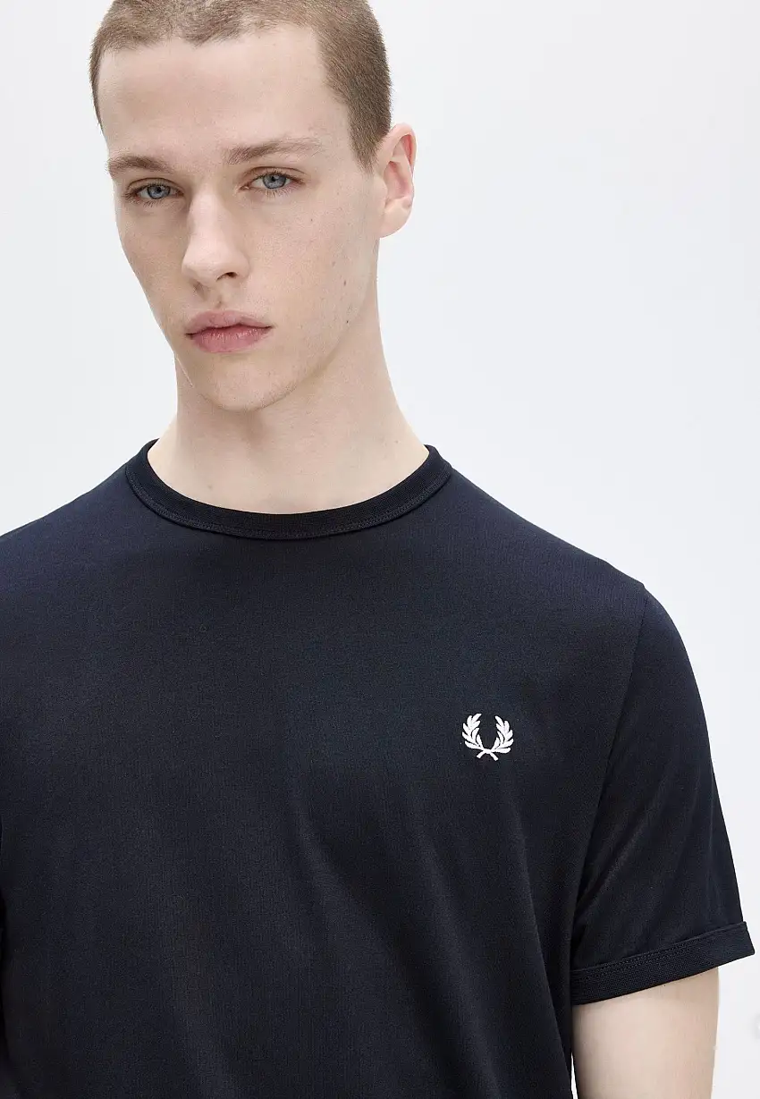 Fred Perry - Ringer Navy - T-Shirt