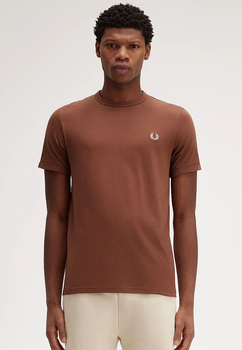 Fred Perry - Ringer Whisky Brown - T-Shirt