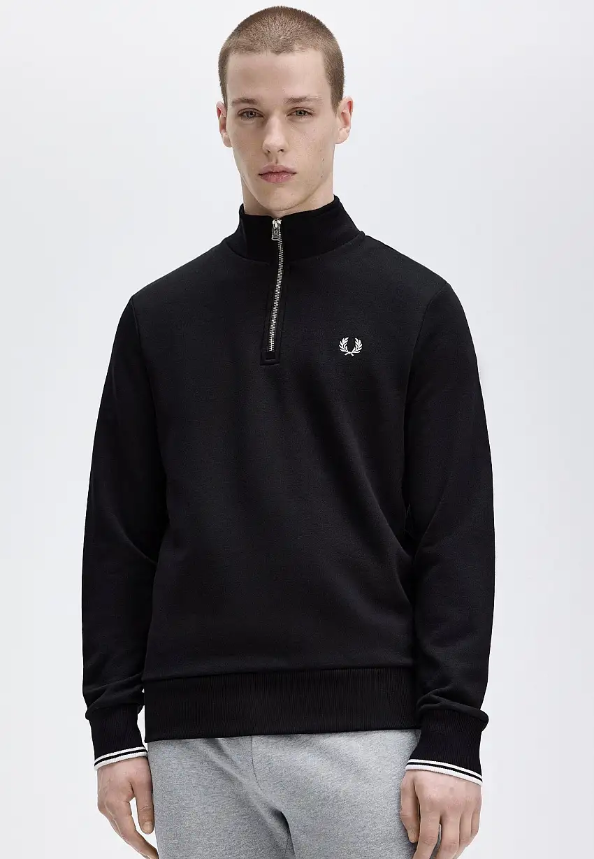 Fred Perry - Half Zip Black - Pullover