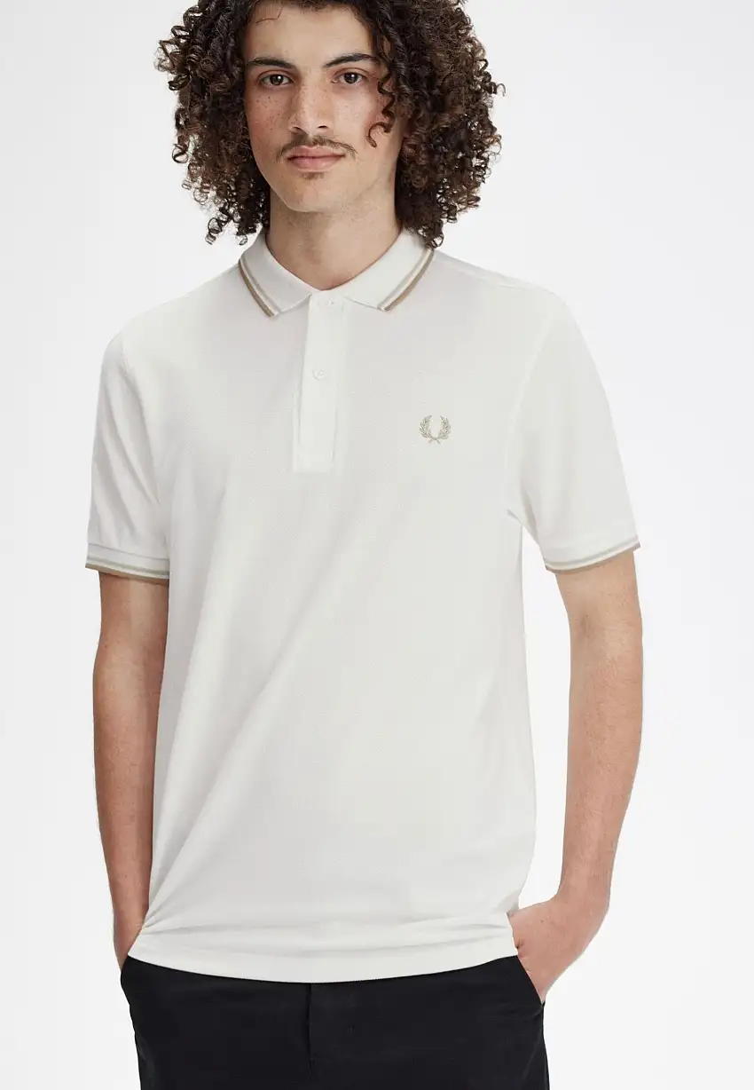 Fred Perry - Twin Tipped Snow White/Oatmeal/Warm Stone - Polo