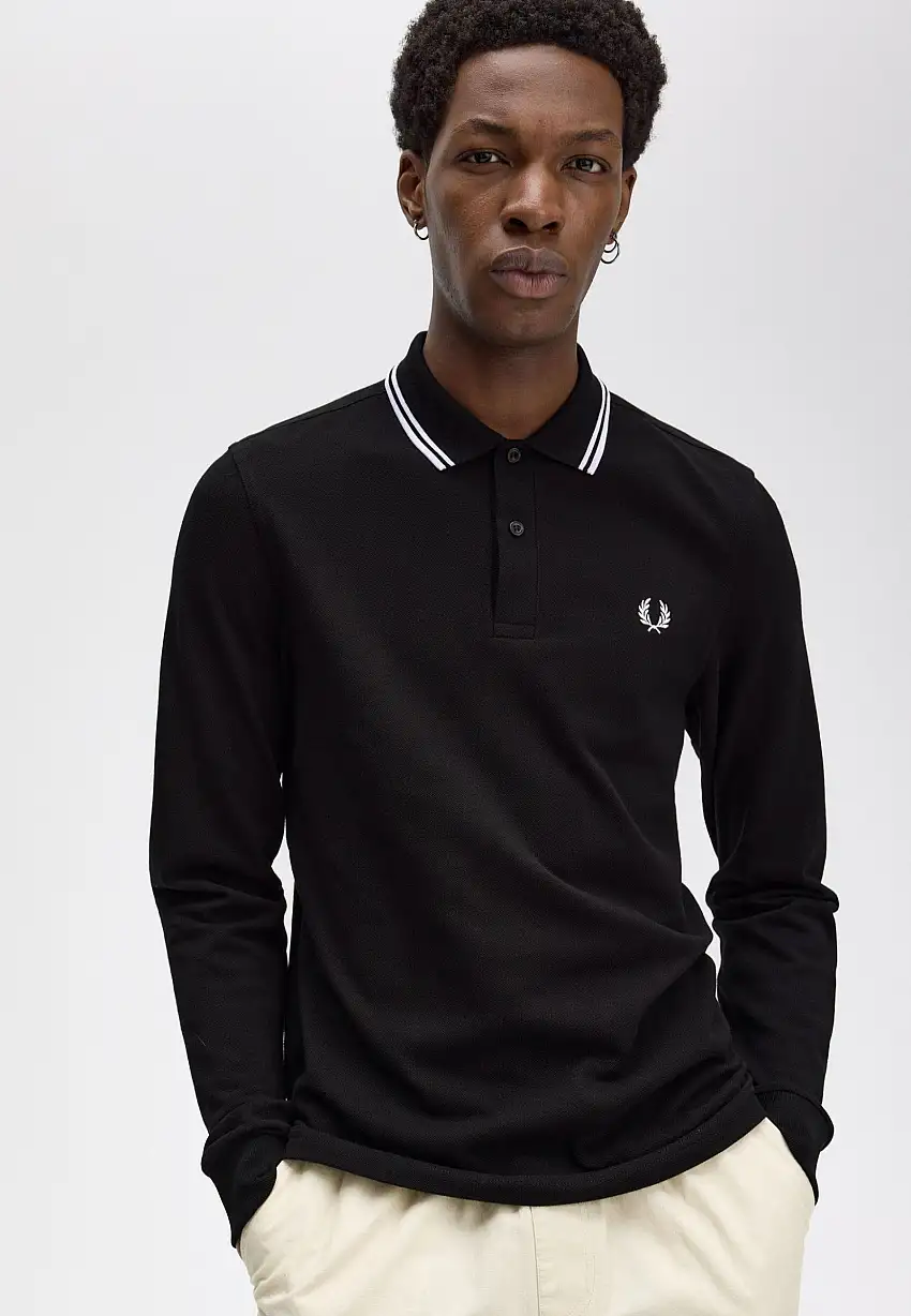 Fred Perry - Twin Tipped Black - T-Shirt a maniche lunghe
