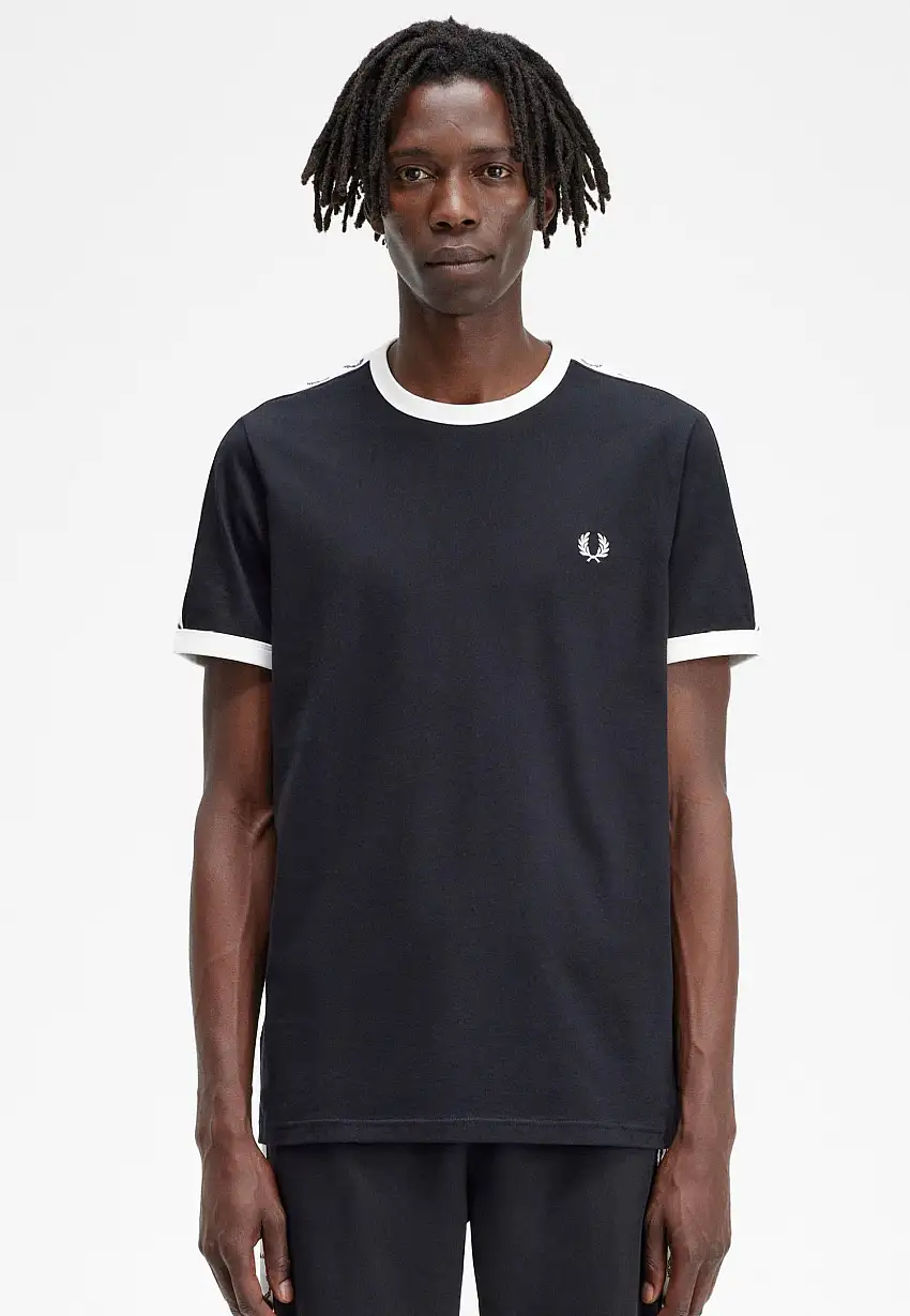 Fred Perry - Taped Ringer Black - T-Shirt