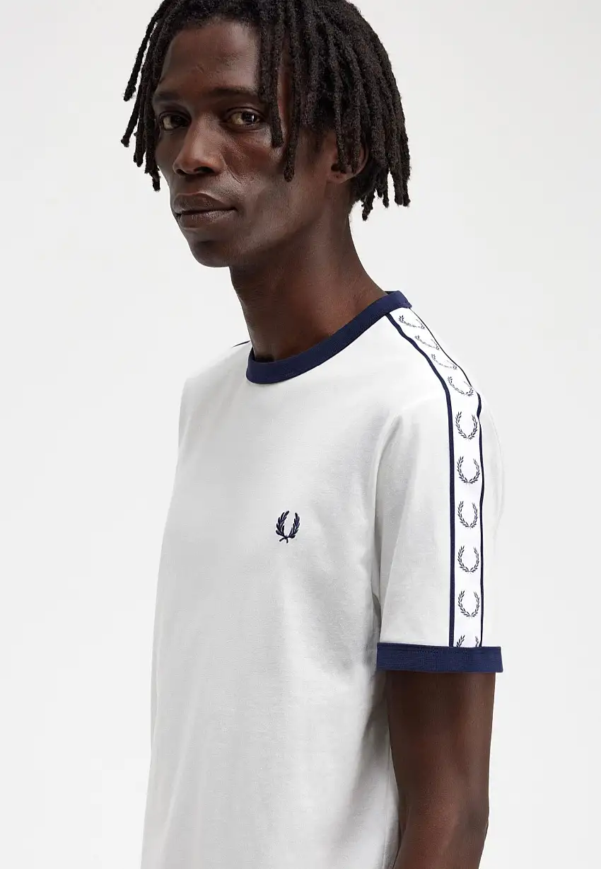Fred Perry - Taped Ringer Snow White - T-Shirt