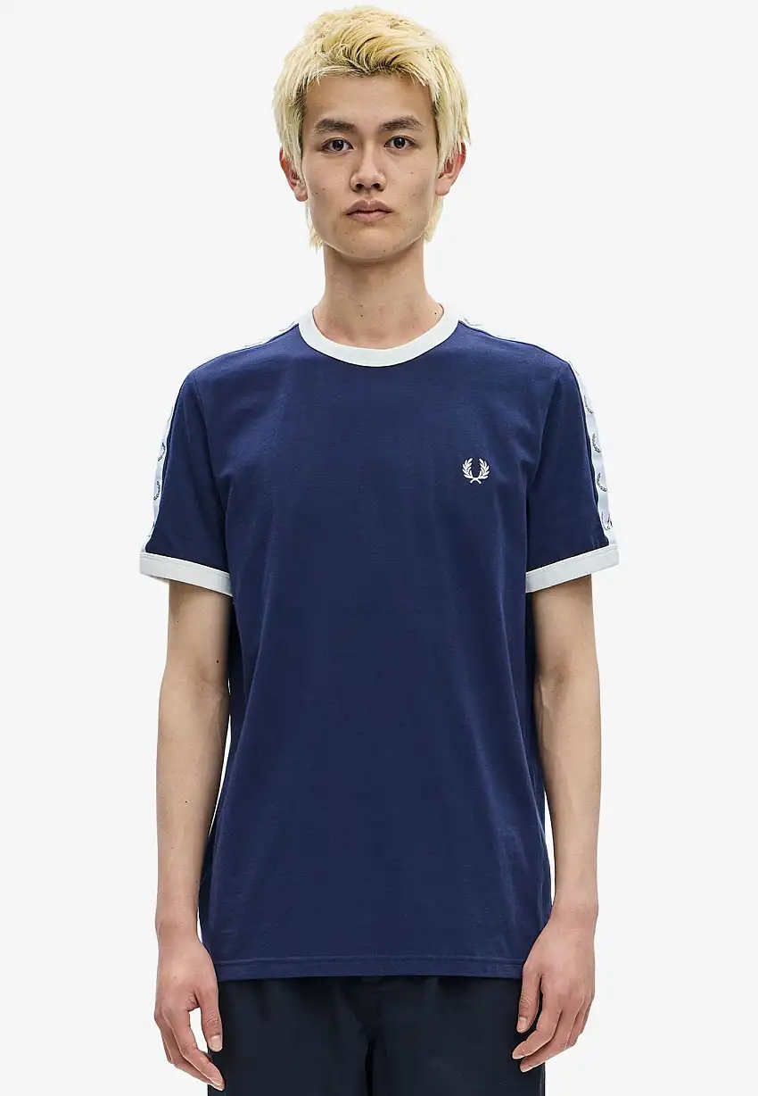 Fred Perry - Taped Ringer Carbon Blue - T-Shirt