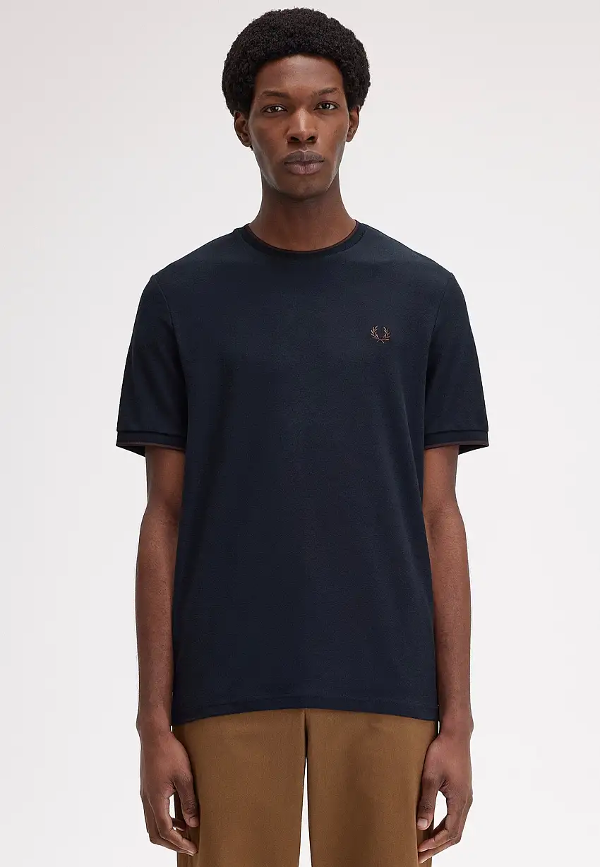 Fred Perry - Crepe Pique Navy - T-Shirt
