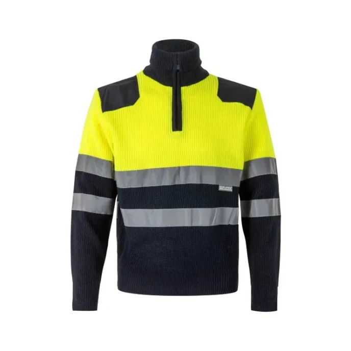 Maglione zip corta bicolore da Lavoro Alta Visibilità Velilla 301001