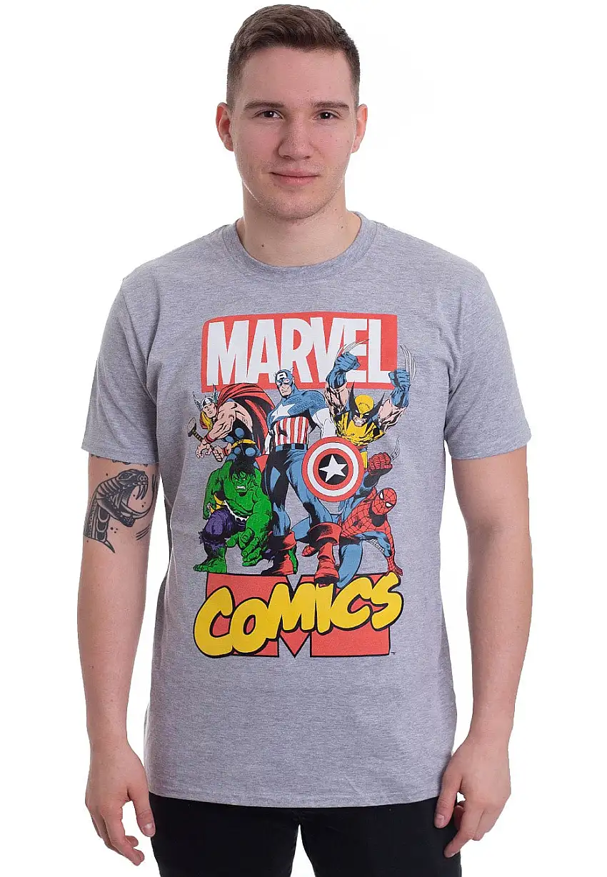 Marvel Comics - Heroes Heather Grey - T-Shirt