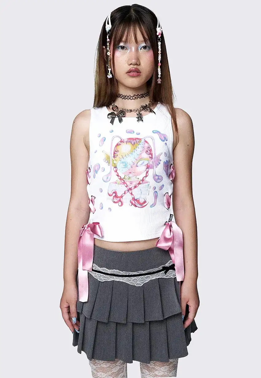 Minga London x Ema Gaspar - Lace-Up Vest - Top