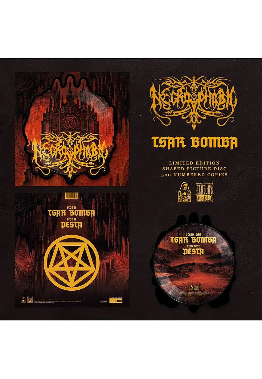 Necrophobic - Tsar Bomba Shape - Colored Mini Vinyl