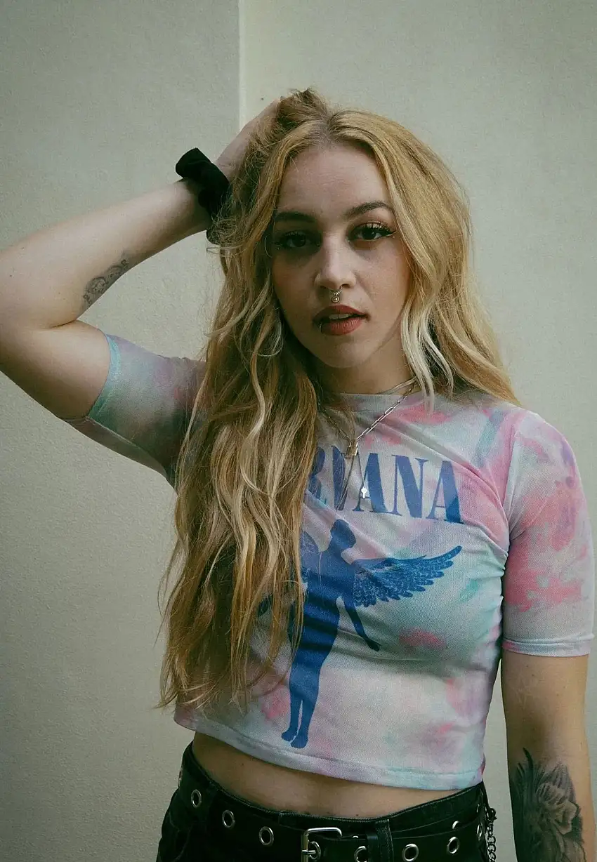 Nirvana - Angelic Blue Mono Mesh Cropped - Girly