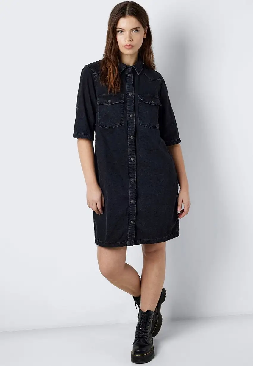 Noisy May - New Signe Denim Black Washed - Vestito