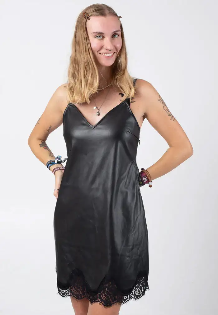 Noisy May - Andy Lace Slip Black - Vestito