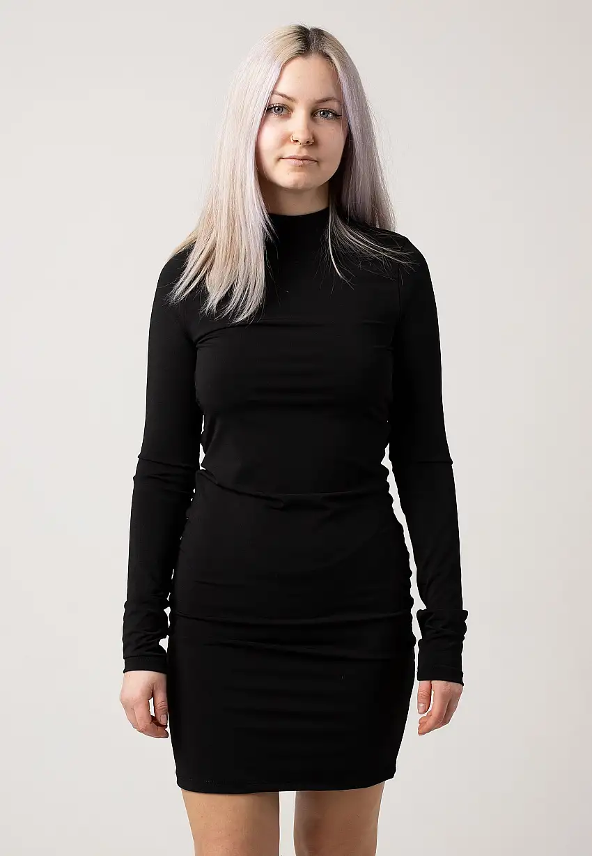 Noisy May - Bella Open Back Highneck Black - Vestito