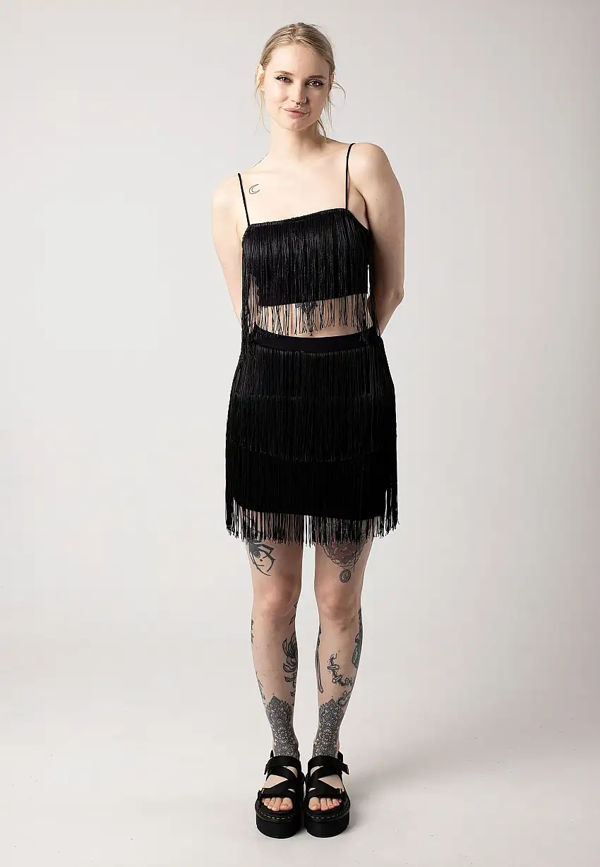 Noisy May - Dallas Singlet Black Fringes - Top