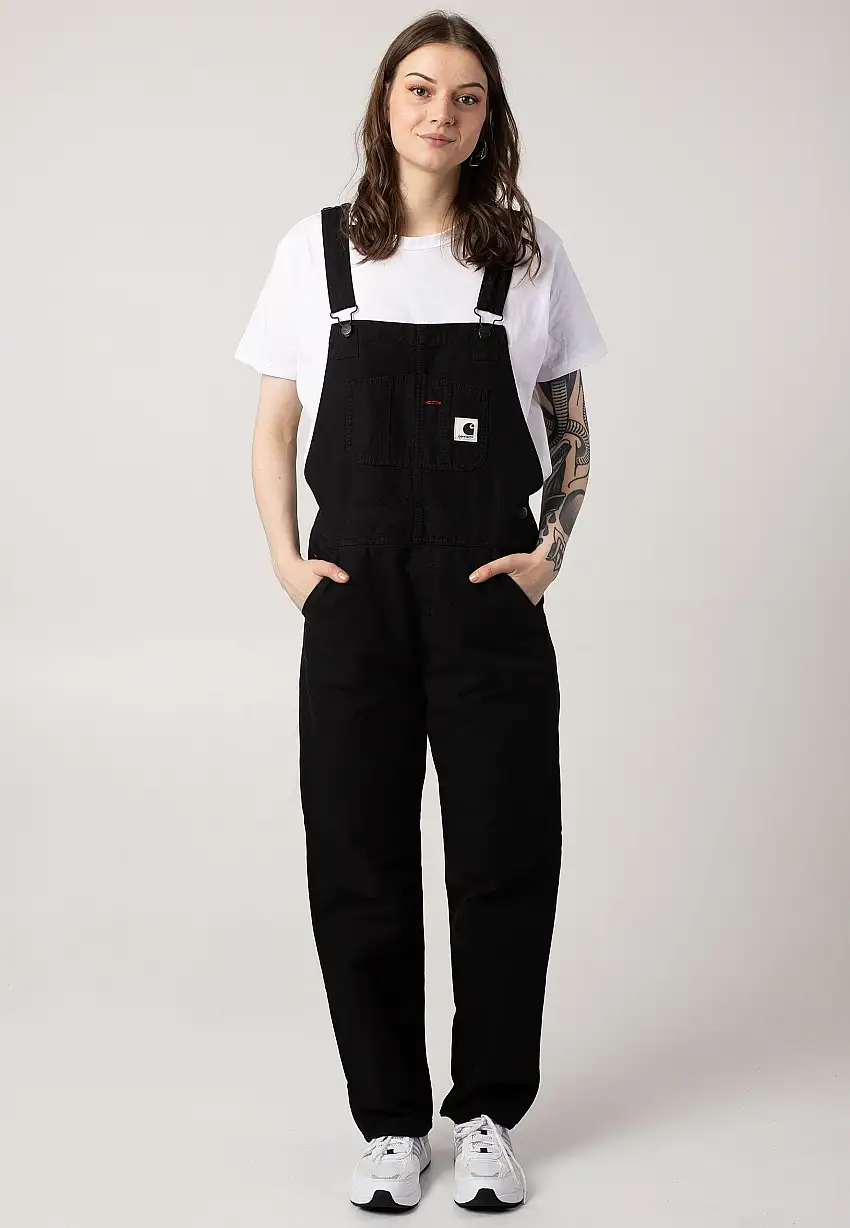 Carhartt WIP - W' Bib Overall Straight Rinsed Black - Pantaloni