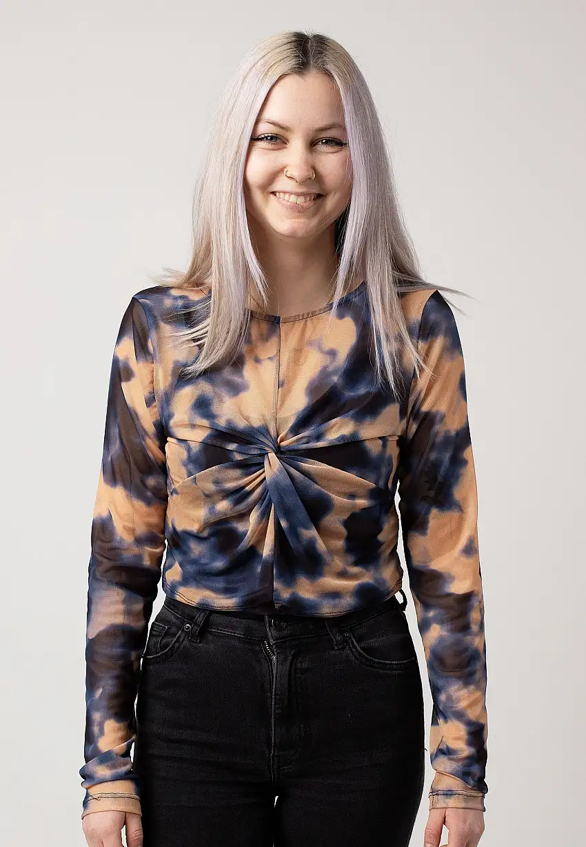 Noisy May - Emmy Front Twist Coronet Blue Gold Swirl - Top