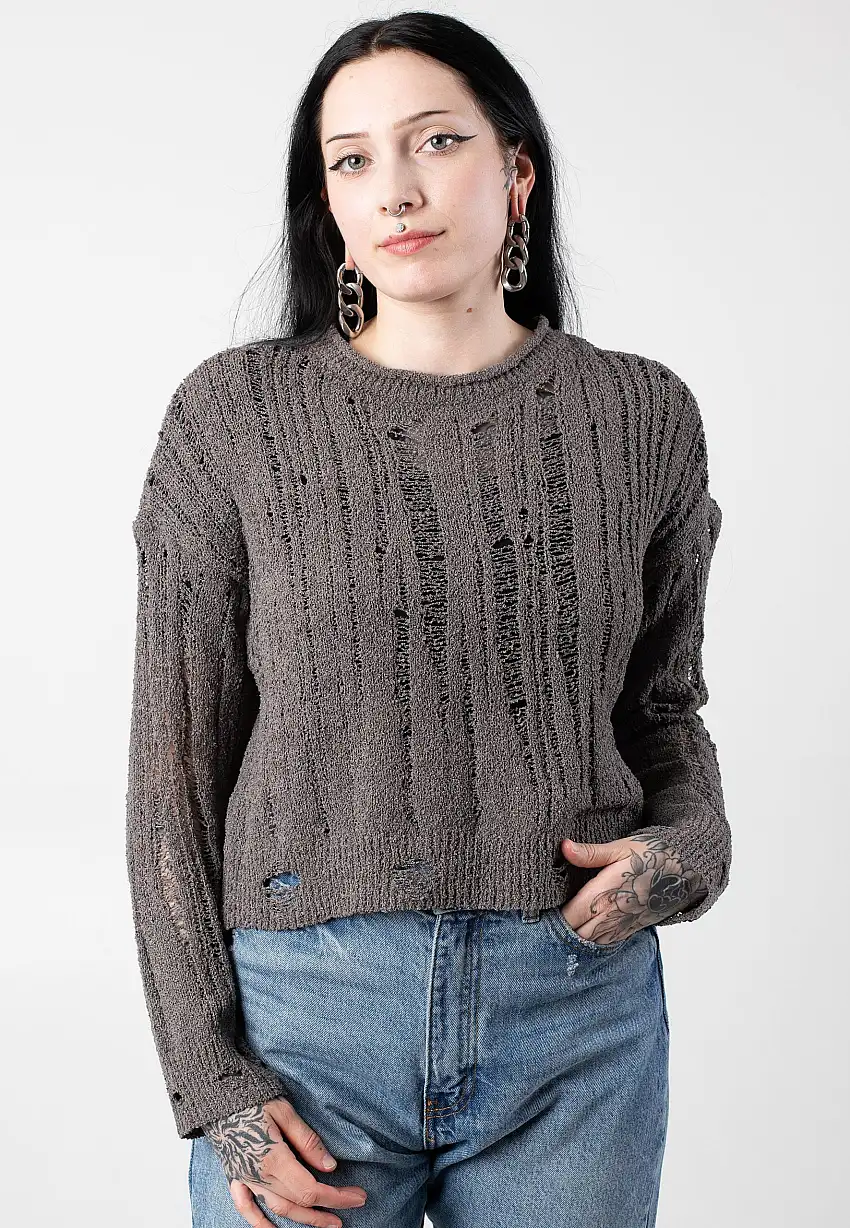 Noisy May - Mary O Neck Charcoal Gray - Pullover