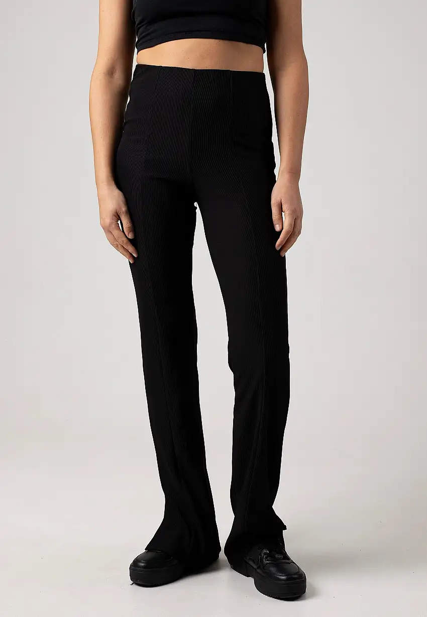 Noisy May - Myra Slit Detail Black - Pantaloni