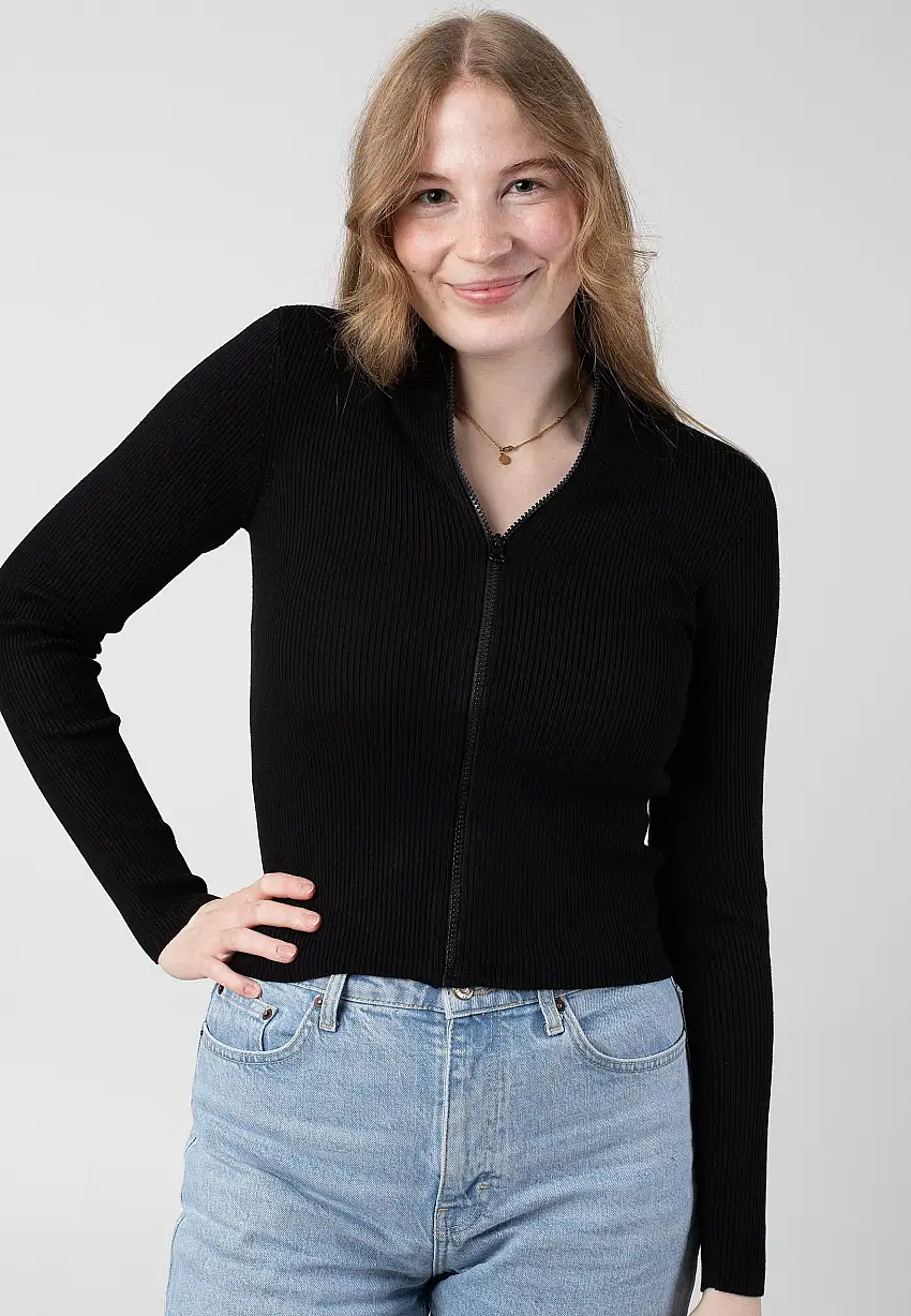 Noisy May - Piper High Neck Zip Black - Giacca della tuta