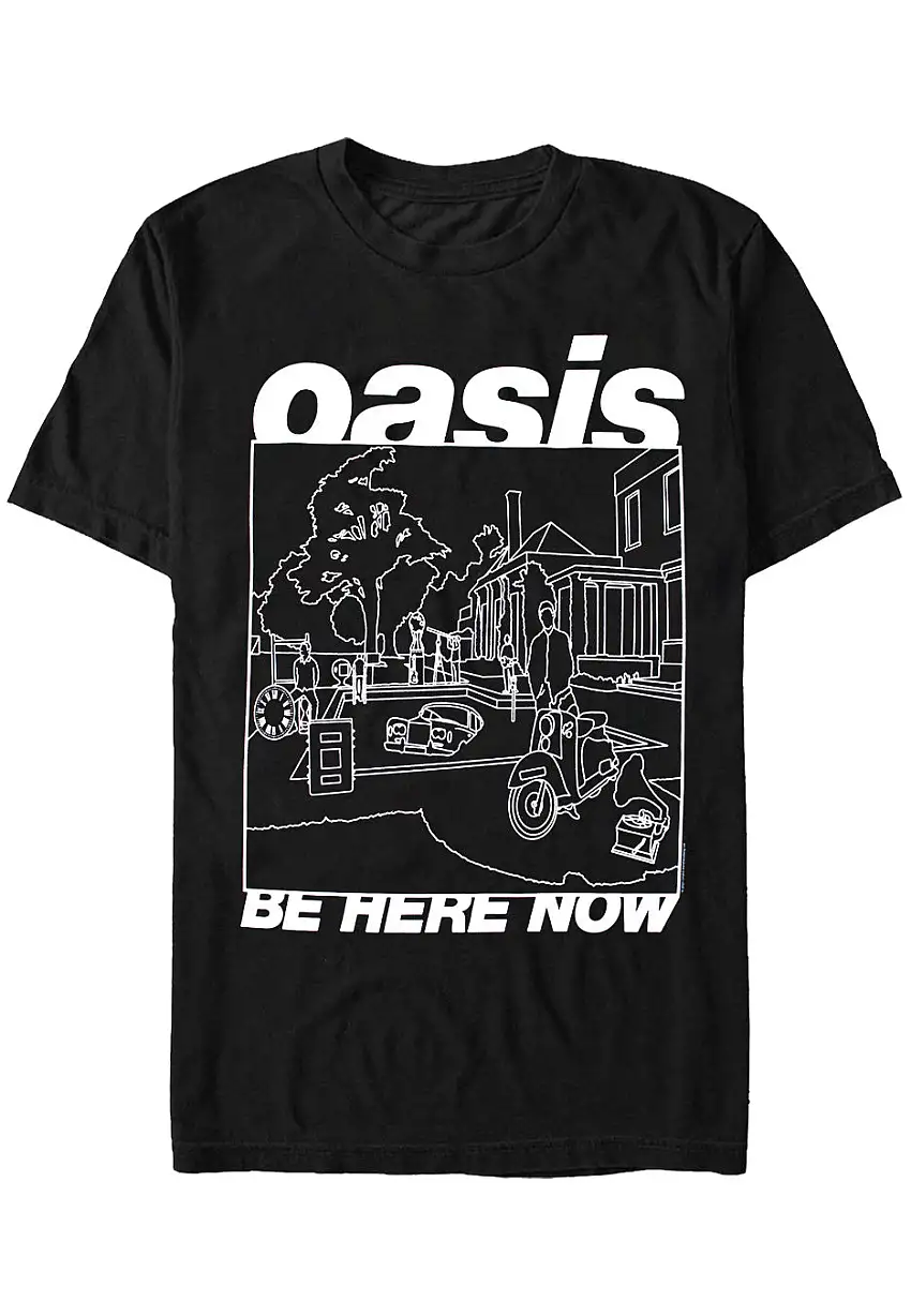 Oasis - Be Here Now Line Drawing - T-Shirt