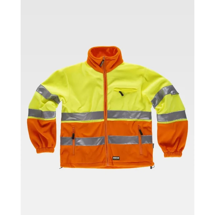 Pile da Lavoro con Cerniera Bicolore Alta Visibilità C4026 - Workteam