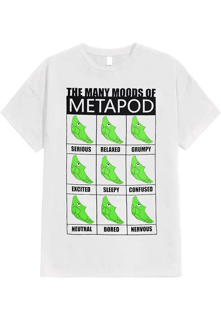 Pokémon - Many Moods Of Metapod White - T-Shirt