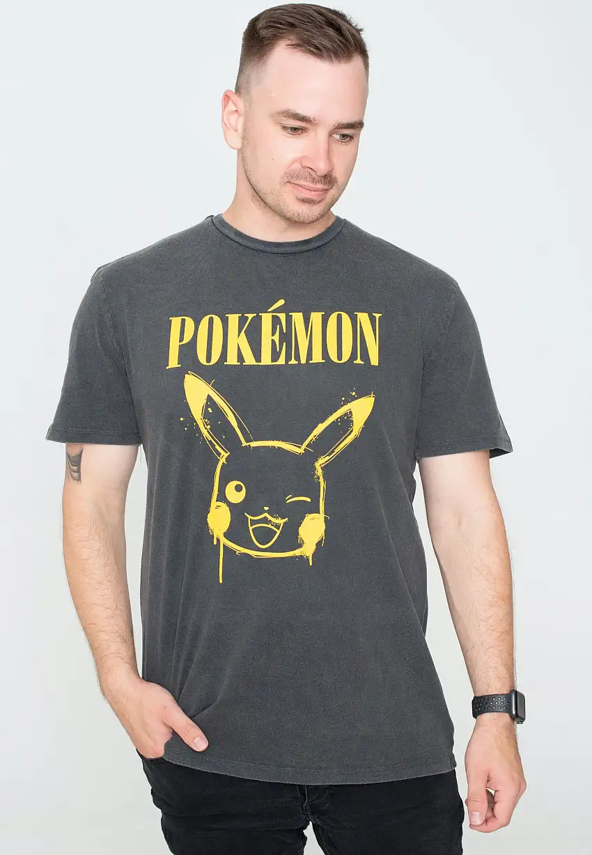 Pokémon - Graffiti Pikachu Acid Wash - T-Shirt