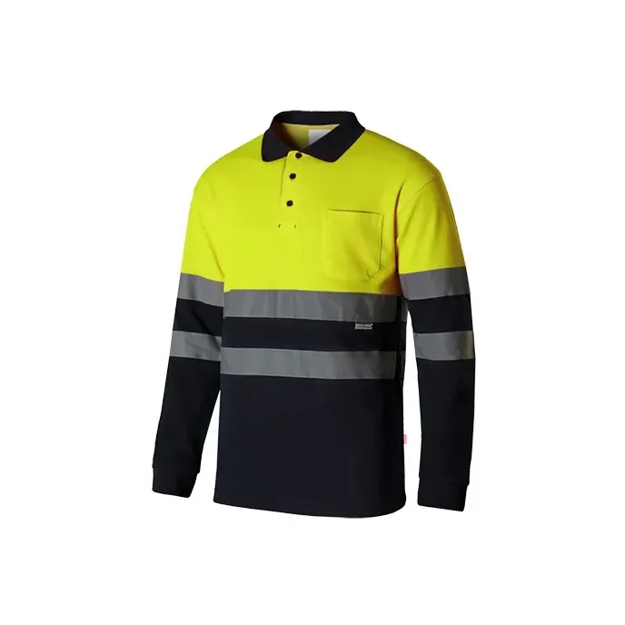Polo bicolore manica lunga da Lavoro Alta Visibilità Velilla 305515