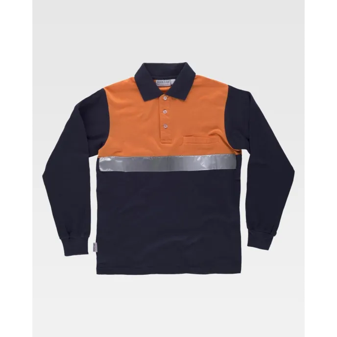 Polo da Lavoro Manica Lunga 100% Cotone Alta Visibilità C3843 - Workteam