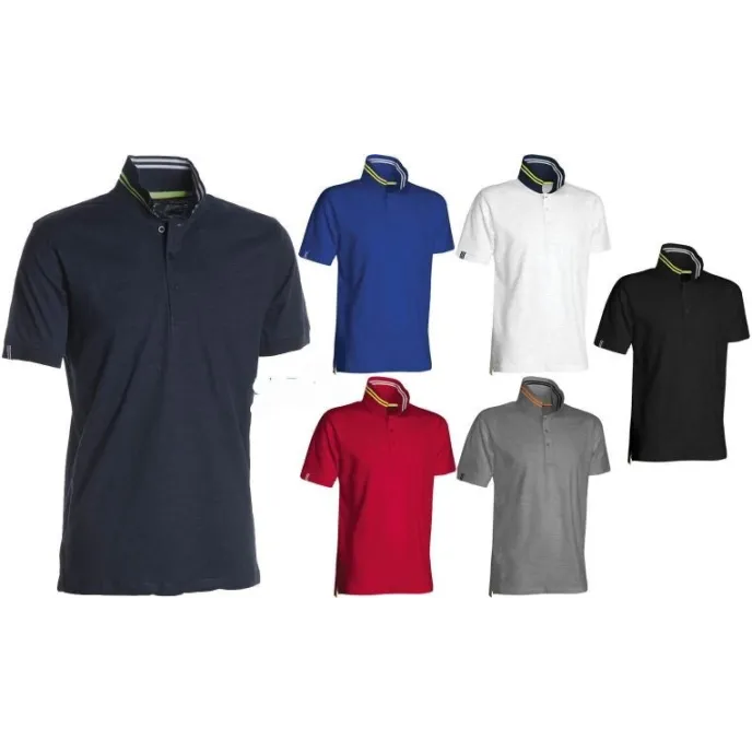 Polo Manica Corta Nautic con Righe Fluorescenti sul Colletto - Payper AY 7416