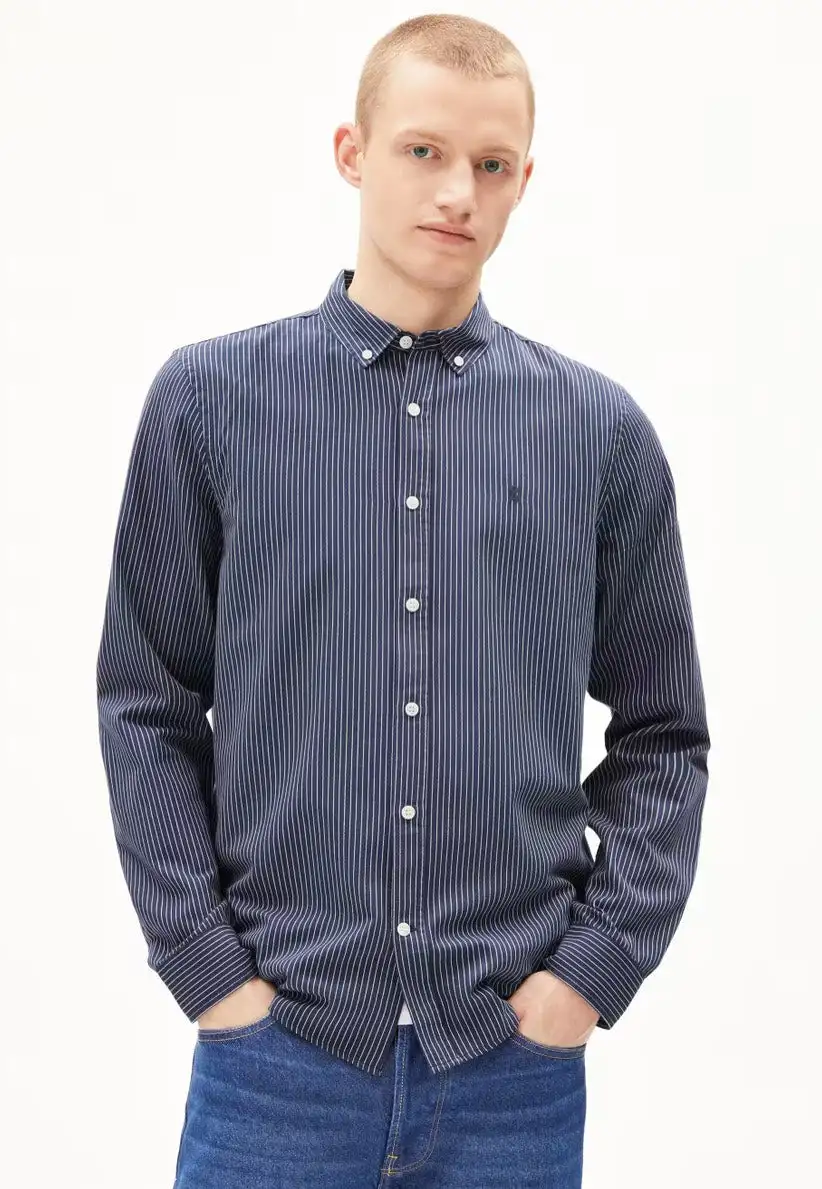 Armedangels - Quaasa Stripes Night Sky/White - Camicia