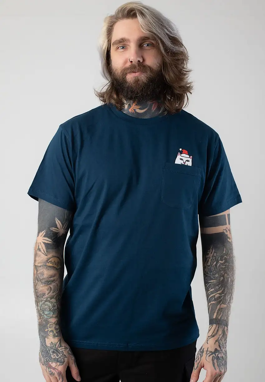 RIPNDIP - Secret Santa Pocket Navy - T-Shirt