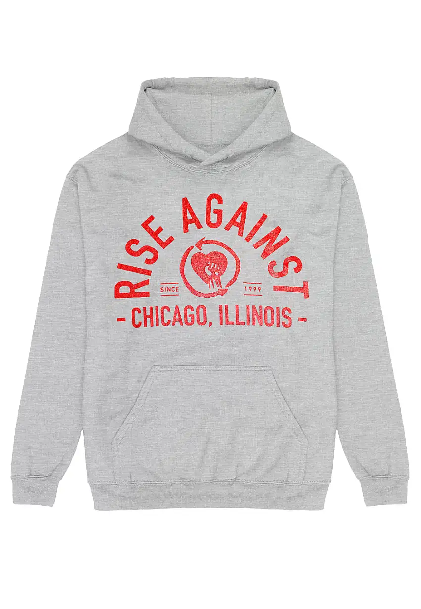 Rise Against - Classic Arch Heather Gray - Felpa con cappuccio