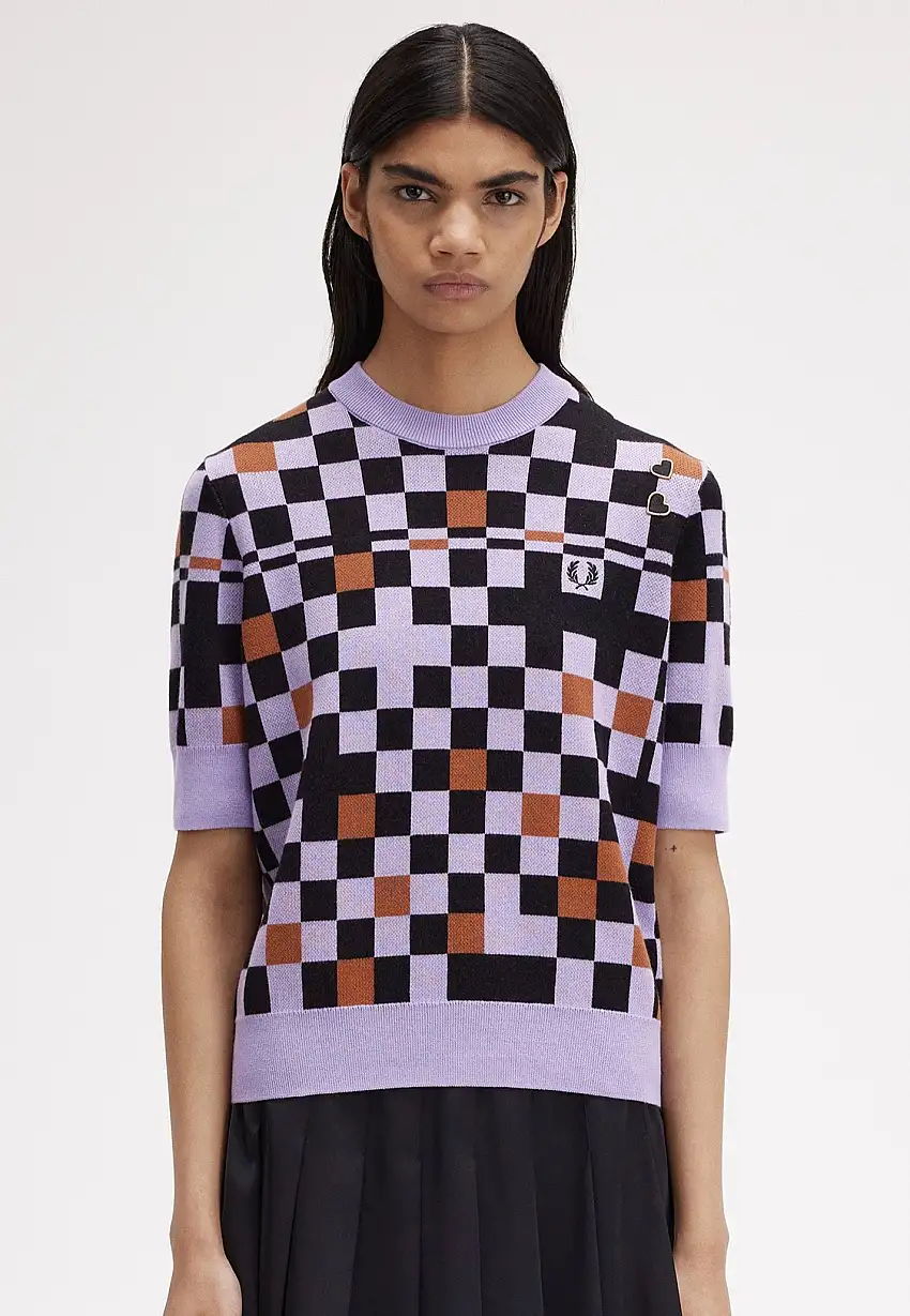 Fred Perry x Amy Winehouse - Jacquard Knitted Ultra Violet - Top