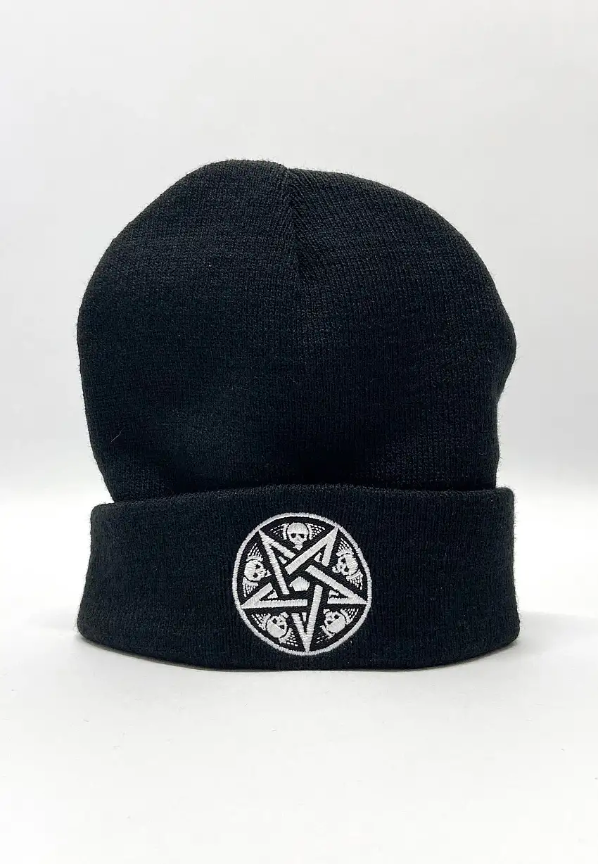 Pamela Mann - Skull Pentagram Black - Berretto