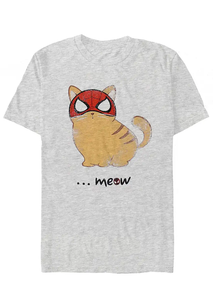Spider-Man - Miles Morales Meow Heather Grey - T-Shirt