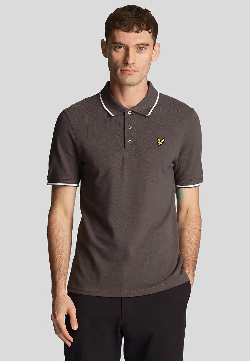 Lyle & Scott - Tipped Gun Metal/White - Polo