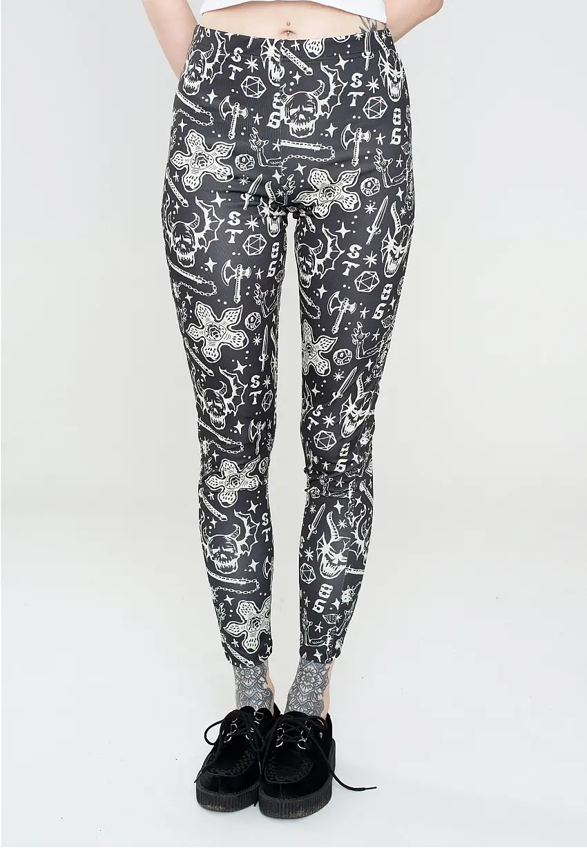 Stranger Things - Hellfire AOP Black - Leggings