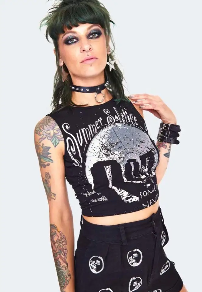 Jawbreaker - Summer Solstice Black - Crop Top