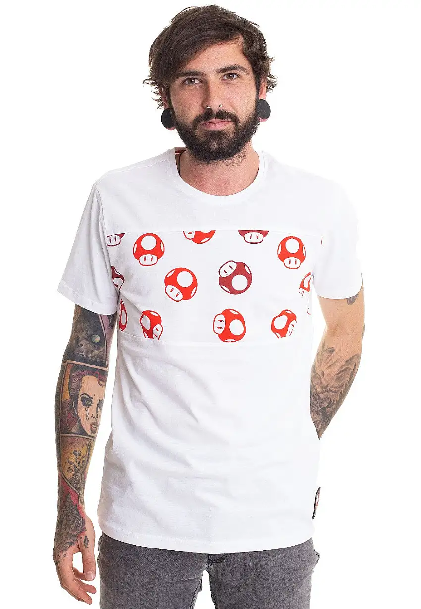 Super Mario - AOP Toad White - T-Shirt