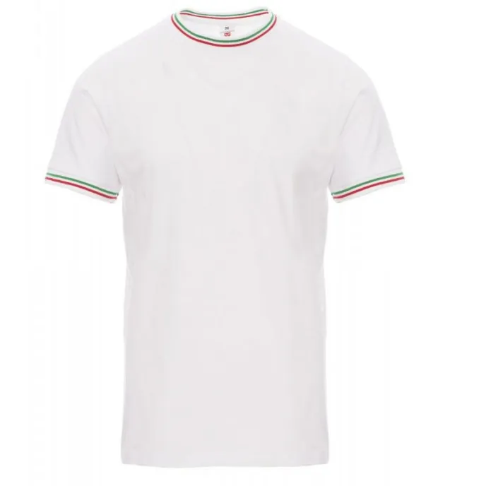 T-shirt Girocollo a Manica Corta in Cotone con tricolore a contrasto Flag - Payper AY 7453